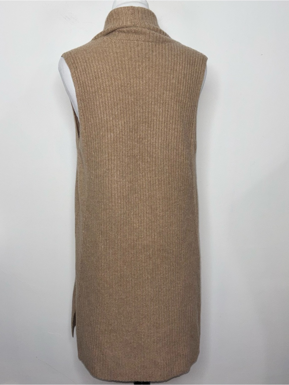 Charter Club Sleeveless Open Front Cashmere Sweater Vest M Camel Brown - Picture 3 of 13
